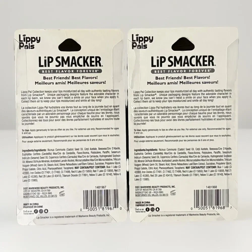 Lip Smacker Lippy Pals Animal Lip Balm Set Lot of 4 Penguin Bear Deer Llama